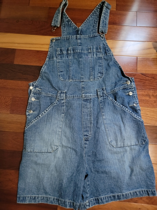 Disney Pants - Disney Faded Blue Denim Overall Shorts
